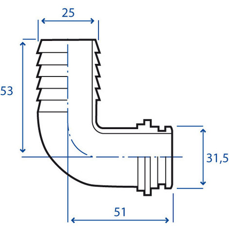 RACCORDO CURVO D25 X GIR.G1